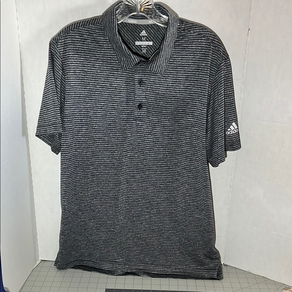 Adidas Black and Gray Polo Shirt Classic Design